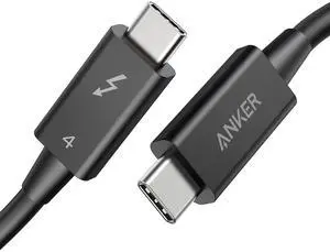 Anker Thunderbolt 4 Certified USB C to USB C Cable, 8K/4K Display/40Gbps Compatible with USB4, Thunderbolt 4/3, for MacBook, iPhone 16(100W, 2.3FT)