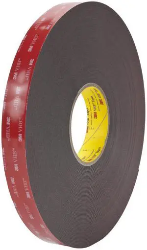 3M VHB Tape 5952 Double-Sided Acrylic Foam Tape - Heavy Duty, Industrial Mounting Tape - 1/2 inch width x 36 yards length, 45 mil thick, 18 rolls/case - Black