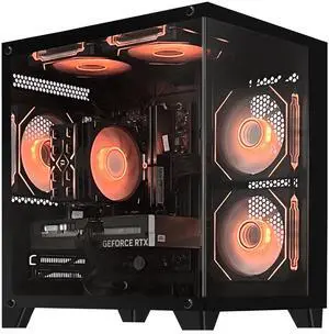 ALCPOK Gaming PC Desktop,Prebuilt Gaming Computer with,AMD Ryzen 5 5600X 3.7GHz,RTX5060 8GB GDDR7 DLSS4,32GB DDR4 RAM 3200MHz,1TB NVME SSD,ARGB Cooling Fan,Supply WiFi Support