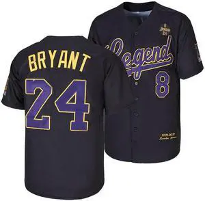 GOURIDA Boyfriend Style Men's Bryant Forever 1996-2016 Fashion Christmas Boyfriend Style Men Baseball Jersey Black Stitched