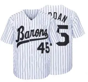 GOURIDA ST John's 90s Outfit For Men Barons #45 Hip Hop Clothes Baseball Jersey Shirts For Party Baseball Gift Large White