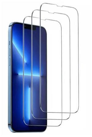 Qixxronics 3-Pack Tempered Glass Screen Protector Compatible With iPhone 13 12 MINI 14 15 16 PLUS 11 PRO MAX