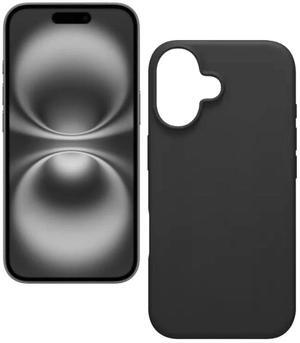 Qixxronics for iPhone 16 Silicone Case Black Shockproof Slim Design Phone Case Cover