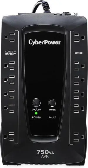 CyberPower AVRG750U AVR UPS System, 750VA/450W, 12 Outlets, Compact