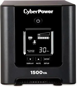 CyberPower OR1500PFCLCD PFC Sinewave UPS System, 1500VA/1050W, 8 Outlets, AVR, Mini-Tower