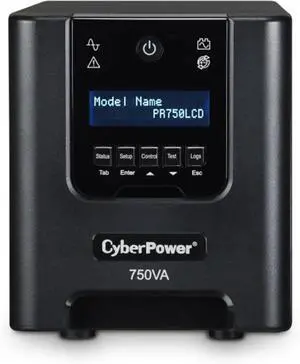CyberPower PR750LCD Smart App Sinewave UPS Battery Backup and Surge Protector, 750VA/525W, 6 Outlets, AVR, Mini-Tower, DISCONTINUED * SEE NEW UPDATED MODEL PR750LCD3C