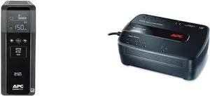 APC UPS 1500VA Sine Wave UPS Battery Backup, BR1500MS2, Black, Tower, 10 Outlets, 2 USB Charger Ports, 25 Min Runtime, 900W, 1080J Surge Protection