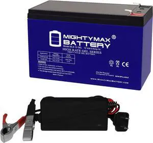 Mighty Max Battery 12V 9AH Gel F2 Replacement Battery Compatible with APC Smart-UPS SC 420VA 4-Outlet UPS + 12V Charger