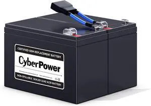 CyberPower RB1290X2A UPS Replacement Battery Cartridge; Maintenance Free; User-Installable, 12V/9Ah, Black