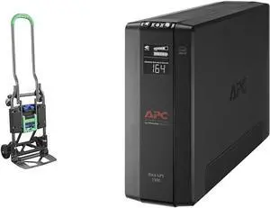 COSCO Shifter Multi-Position Folding Hand Truck and Cart, Green & APC UPS 1500VA UPS Battery Backup and Surge Protector, BX1500M Backup Battery Power Supply, AVR