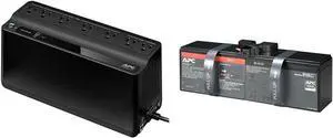 APC 600VA Battery Backup Surge Protector & Replacement Battery for Select APC UPS Models