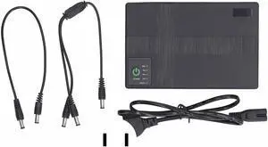 Mini UPS Battery Backup 10400mAh 5V 9V 12V 2A POE 15V 24V 1A Output Uninterruptible Power Supply 85265V Versatile Dual Input Options (US Plug)