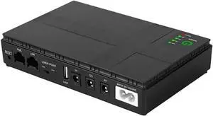 10400mAh Mini Portable UPS 5V-12V Uninterruptible Power Supply for WiFi Router Large Capacity Backup Power Adapters UPS(Black)
