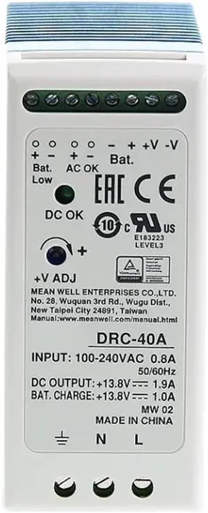 Switch Din Rail Power Supply DRC-40 DRC-40A DRC-40B Rechargeable Type with UPS Function Power Supply (Size : DRC-40A)