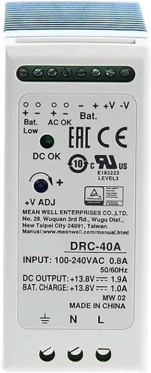 Switch Din Rail Power Supply DRC-40 DRC-40A DRC-40B Rechargeable Type with UPS Function Power Supply (Size : DRC-40A)