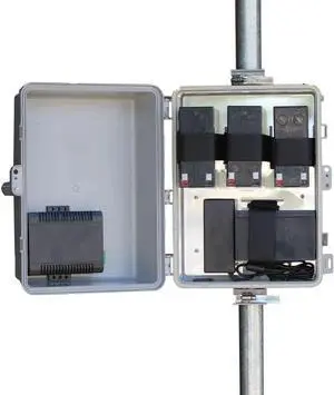 UPS-PL1224-36 - UPSPro 12V 36Ah Battery Backup System, 24V 30W Passive PoE + 12V 1.5A Aux Output, 120/240VAC Power Supply, Pole/Wall Mount Polycarbonate Enclosure