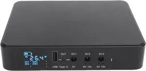 Mini UPS, 9000mAh Uninterruptible Power Supply with DC Output USB Type 5V 3.6A, DC 9V 12V 2A, Power Supply Battery Backup for Router, Modem, Security Camera and More (US Plug)