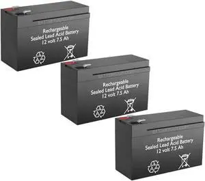RBC93-2U 12V 7.5AH SLA Replacement battery - BatteryGuy brand equivalent (High Rate, Rechargeable) - Qty of 3