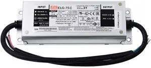 Mean Well ELG 75W 5A LED Driver ELG-75-12AB Switching Power Supply Converter Transformer with IP67 PFC Function Constant Voltage/Current 3 in 1 Dimming