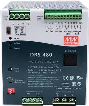 DRS 240W 5.1A Switching Power Supply DRS-240-36 AC-DC DIN Rail UPS Power Supply Driver Converter Transformer for Security Systems Alarm Systems etc(DRS-480-24)