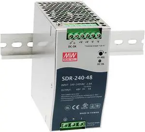 Mean Well Original SDR-240-24 Single Output Industrial DIN Rail with PFC Function Power Supply 24V 10A 240W