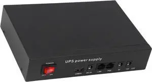 Mini UPS Battery Backup 12000mAh Rechargeable Battery DC 5V/9V/12V Output for Router Modem LED Lights Electronics Portable Uninterruptible Power Supply (US Plug)
