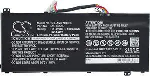 4600mAh/11.4V Battery Replacement for Acer P/N: 934T2119H, AC14A8L, AC14A8L(3ICP7/61/80), AC15B7L, KT.00307.003, KT.0030G.001