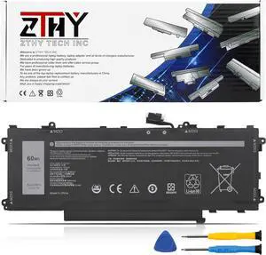 ZTHY GT6TK Laptop Battery Replacement for Dell Latitude 9440 9450 2-in-1 Series K2CPY 0K2CPY MWK05 0MWK05 11.55V 60Wh 5065mAh
