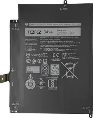 YX0XH Battery Replacement for Dell Latitude 7285 2-in-1 Series YXOXH WYCVV C668F 0C668F OWYCVV 0WYCVV 7.6V 34Wh 4250mAh