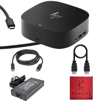 5TW10AA / 5TW10UT / 5TW10AA#ABB for HP Replacement - Docking Station for Laptop Dual Monitor and Charging - USB-C G5 Dock with 120W + HDMI Cable + DisplayPort Cable + Microfiber Cloth