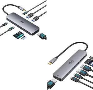 Selore 8-in-1 USB C Video Hub+7 in 1 USB C Hub HDMI Adapter