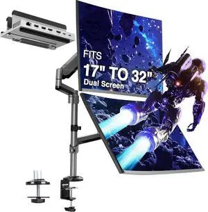 AVLT Dual Stacked Monitor Arm and AceProAV Laptop Dock