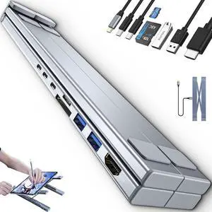 8-In-1 Usb-C Laptop Cradle With 4k Hdmi, 2 Usb 3.0 Ports, 100w Pd Charging, Sd Card Reader Ergonomic Computer Cradle For Macboo Kpro/Air/Dell/Hp/Surface/Lenovo Universal Docking Station, Plug And Play