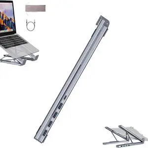 Civilized 8-in-1 USB-C Laptop Stand, Civilizek Laptop Stand Docking Station, Foldable Universal Computer Notebook Dock Station, with 4k Hdmi, 2 USB 3.0, Pd 100w, Universal for Home Offices (5 in 1)