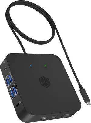 ICY BOX USB-C Docking Station (12-in-1) for 3 Monitors (3X HDMI), 4K 60Hz, 6-Port USB 3.2 HUB (up to 10Gbps), 85W PD, Gigabit Ethernet, IB-DK4090-C