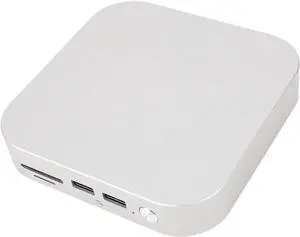 Mini M4 Dock, Aluminum Mini M4 Hub & Stand 9in Docking Station for Mini M4/ M4 Pro with 8TB M.2 SSD Enclosure (SSD NOT Included), 4 USB A, PC in, SD, TF, 2 3.5mm Jack (US Plug)