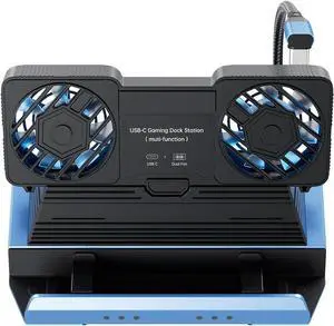 9 in 1 Portable Game Console Dock, 4K/60Hz, 100W PD, Dual Fans, Aluminum Alloy Stand Base, Multiple Gaming Consoles, TypeC Hub Docking Station