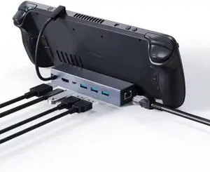 Aluminum Type C Hub 6 Ports Docking Station Steam Deck with 4K@60hz 6 in 1 Type c to HDTV Adapter Hub