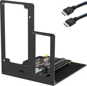 External GPU Dock Station, Only Compatible with OcuLink Interface Graphics Dock Station, Mini eGPU Enclosure for NVIDIA/AMD PCIE, Support ATX Power Supply (Black)