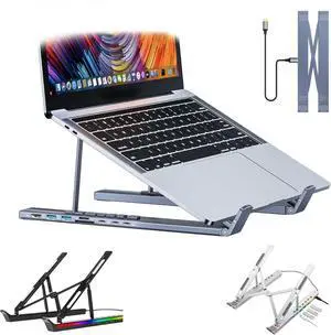 Civilized 8-in-1 USB-C Laptop Stand, Civilizek Laptops Stands, with 4k Hdmi, 2 USB 3.0, Pd 100w, Universal for Home Offices, Corporate Desks, and Cafes (8-in-1-Silver)
