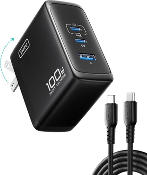 INIU 100W USB C Charger, 3-Port GaN Fast Charging Block with 5ft 100W Cable INIU 100W USB C Charger, 3-Port GaN Fast Charging Block with 5ft 100W Cable