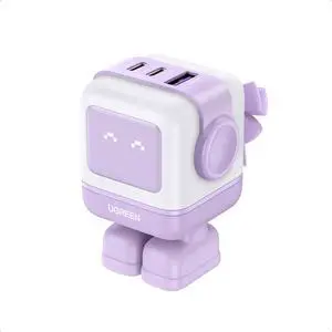 Uno 65W USB C Charging Block Nexode 3-Port GaN Charger Compact Fast USB C Power Adapter for MacBook Pro/Air XPS 13 Note 20/10+ iPhone 17/16 Galaxy S25/S24 Steam Deck ROG Ally(Purple)
