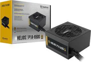 GAMDIAS Helios P1A-650G, 650W Gold Gaming PC PSU, 80 Plus ATX Gold 12V Power Supply for PC Computers with Active PFC