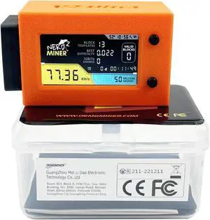 NerdMiner V2 Ultra 78KH/S T Display S3 Bitcoin Solo Lottery with Low Power Consumption WiFi Connection, and USB-C Power Crypto Nerdminer with Fan Lucky Miner Win 6.25 BTC (Orange)