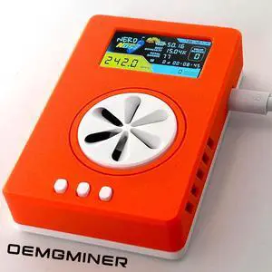 NerdMiner Nerdnos One - 200GH/s 8W Bitcoin Asic Miner Win 3.125 BTC Solo Lottery Miner with Low Power Consumption WiFi Connection with USB-C Cable