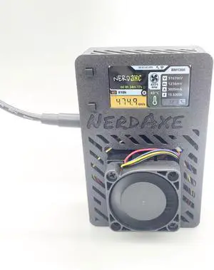 Open Source Bitcoin Miner NerdAxe Ultra 500gh/s DIY Bitcoin Solo Miner with Nerdminer Screen Smart Cooling Fan PSU Full Kit for Home Use