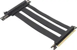 Wisoqu PCIe 4.0 Riser Cable, PCIe 4.0 X16 Graphics Card Extension Cord, 90 Degree Right Angle, Segmented Design, Compatible with RTX 4090 (Ti) and 8900 (XT), Black (50cm)