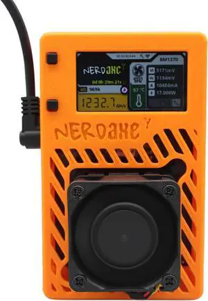 NerdAxe Gamma 1.2Th/S Bitaxe Miner With Fullcolor Display Graphics Fully Open-Sources Bitcoin Asic Miner Equipped With S21pro BM1370 Asic Chip Low Power Consumption Lottery Miner With PSU For Home Use