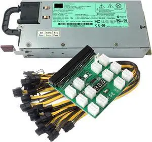 1200W PSU Server Power Supply HSTNS-PL11 490594-001 438203-001 for DL580 G6 G7 PCI-E Breakout Board 6Pin Cable