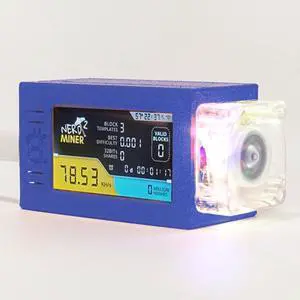 Bitcoins Miner NerdMiner S3 Pro 2.4G WiFi USB Lottery Miner Device with Mini Display Asic Miner Crypto Miner LED Fan (Blue)